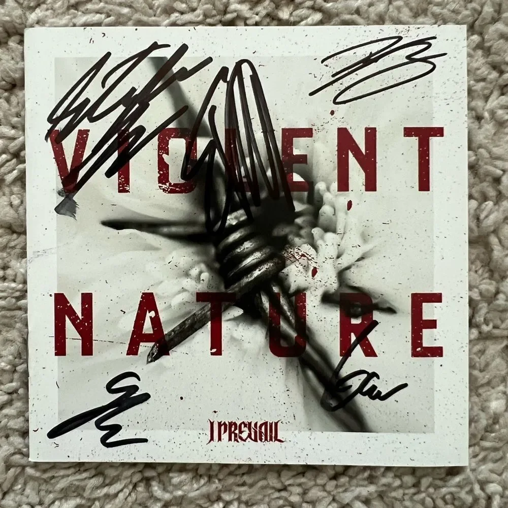 I Prevail Autographed Signed CD Booklet & Factory Sealed Violent Nature CD